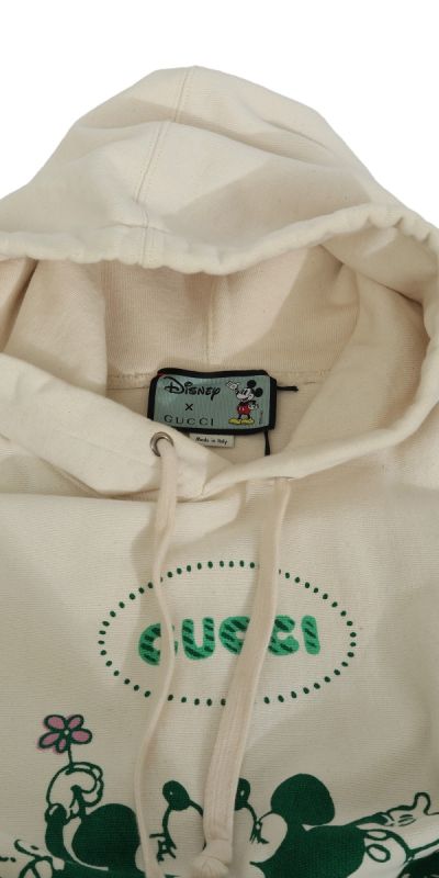 Gucci Size XS Disney Mickey Minnie Printed Logo White Hoodie