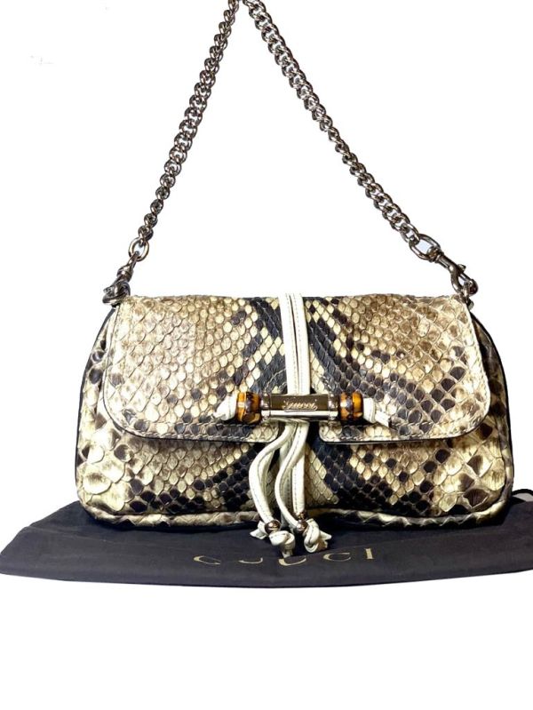 GUCCI SMALL EXOTIC LEATHER BAMBOO SLING