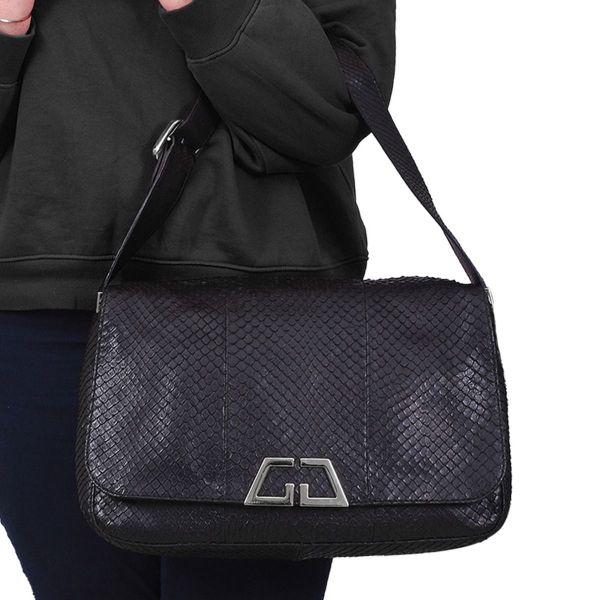 GUCCI SNAKESKIN G SQUARE MEDIUM SHOULDER BAG