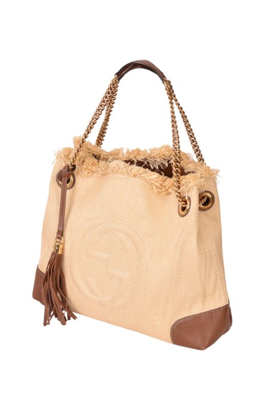 Gucci Soho Fringe Tassel Raffia Bag