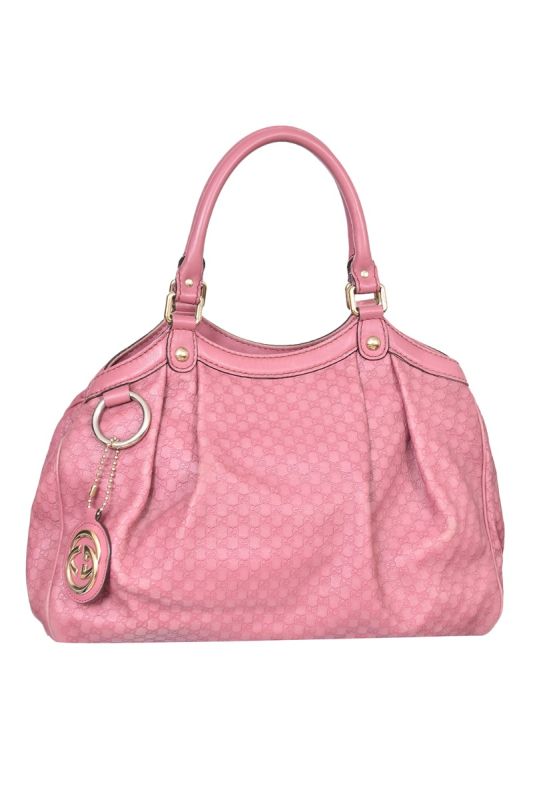 Gucci Sukey Pink Diamante Leather Handbag