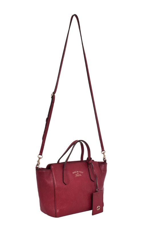 GUCCI SWING LEATHER SATCHEL BAG