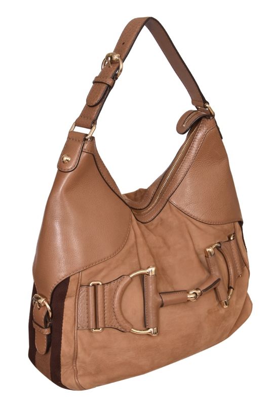 Gucci Tan Leather Horsebit Heritage Hobo Bag