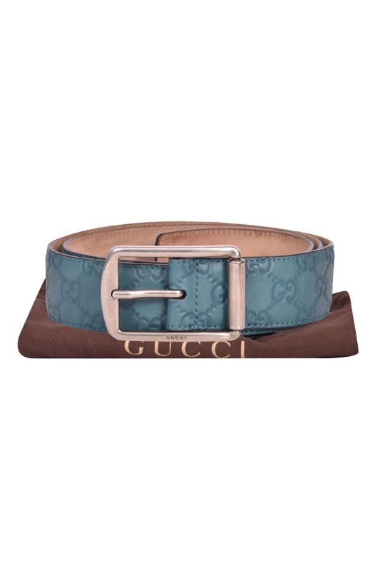 Gucci Teal Guccissima Belt RT135-10