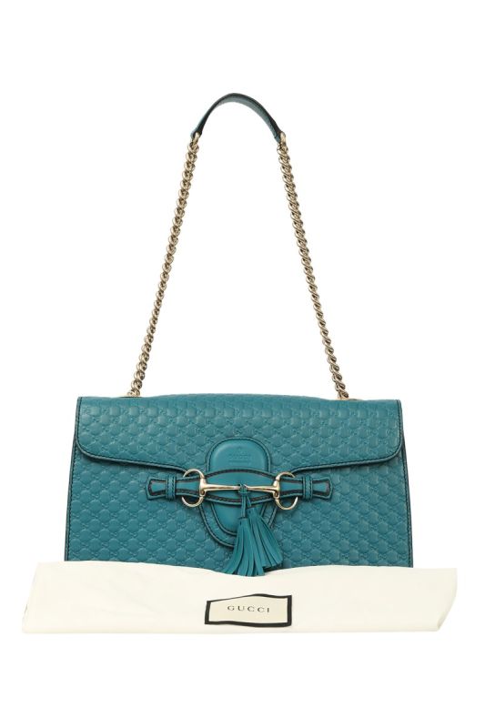 Gucci Teal Microguccissima Leather Emily Shoulder Bag RT179-1065