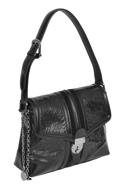 Gucci Treasure Monogram Patent Leather Shoulder Bag