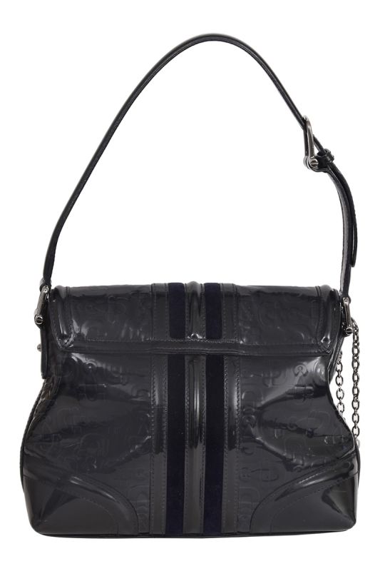 Gucci Treasure Monogram Patent Leather Shoulder Bag