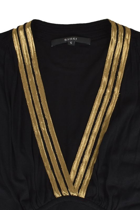 GUCCI V-NECK GOLD LINING TOP RT73-10