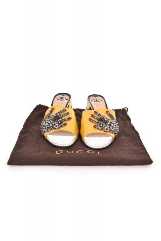 GUCCI WANGY EMBELLISHED FLAT SLIDES