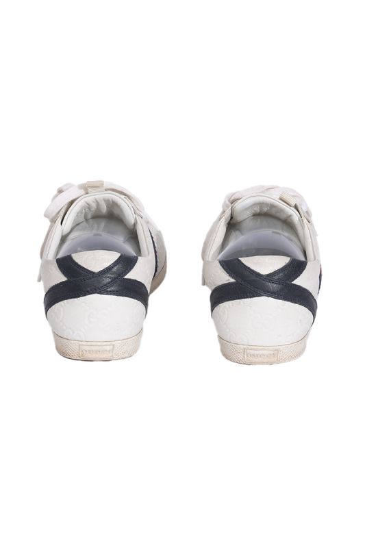 Gucci White Leather Web Ace Sneakers