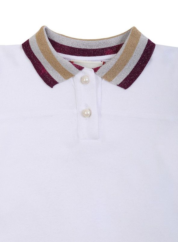 GUCCI WHITE LUREX COLLAR T-SHIRT