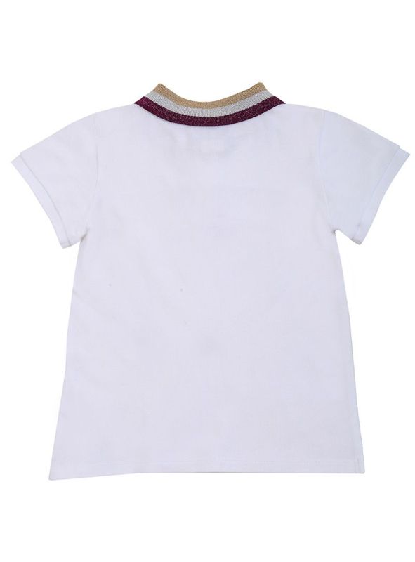 GUCCI WHITE LUREX COLLAR T-SHIRT