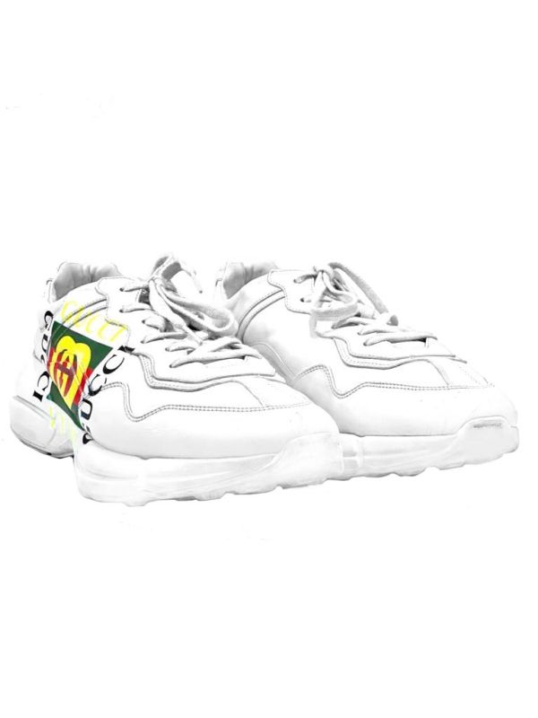 GUCCI WHITE RYTHON LOGO SNEAKERS