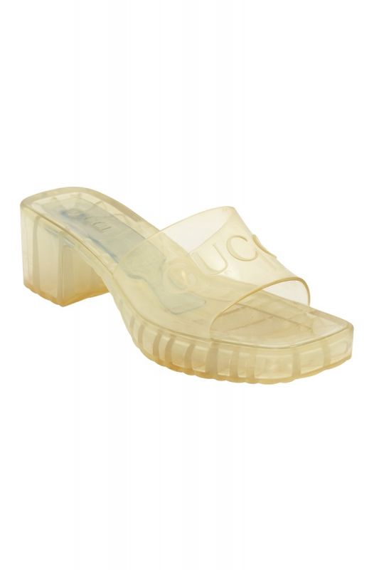 Gucci Yellow PVC Block Heels