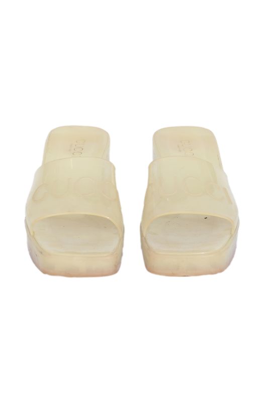 Gucci Yellow PVC Block Heels