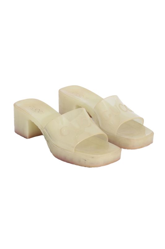 Gucci Yellow PVC Block Heels