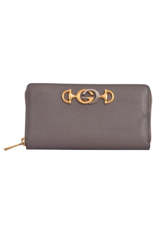 Gucci Zumi Round Long Grey Wallet