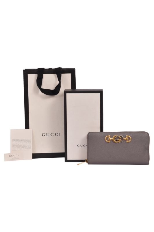 Gucci Zumi Round Long Grey Wallet