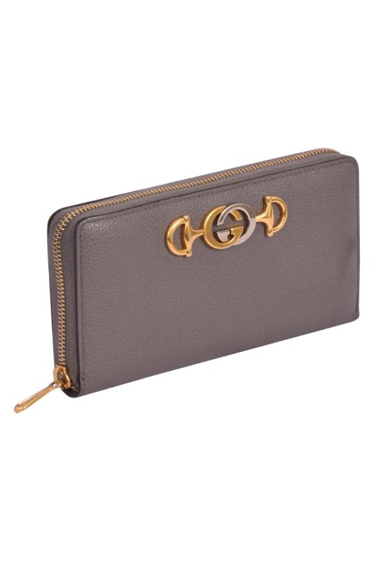 Gucci Zumi Round Long Grey Wallet