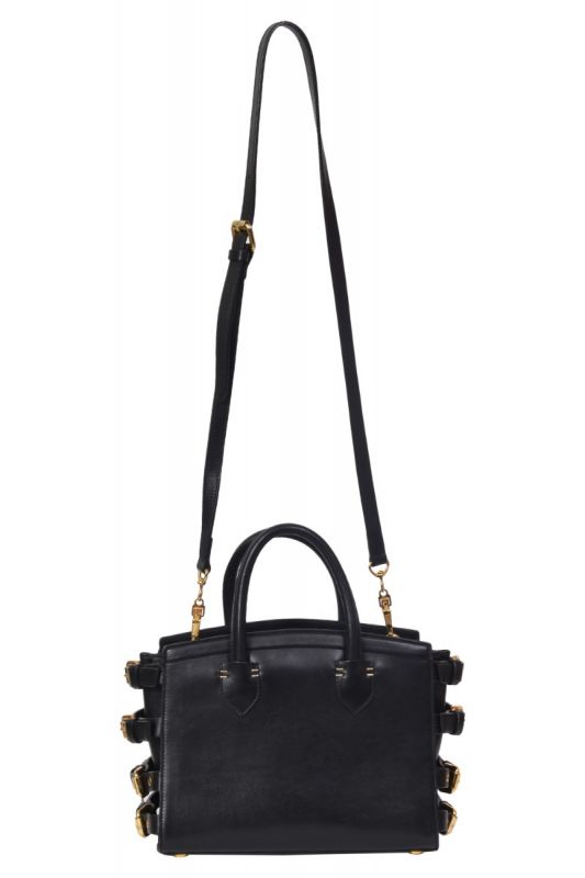 Guiseppe Zanotti Black Leather Angelina Top Handle Bag