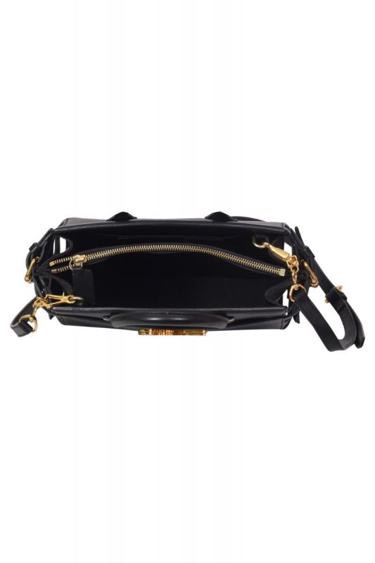 Guiseppe Zanotti Black Leather Angelina Top Handle Bag