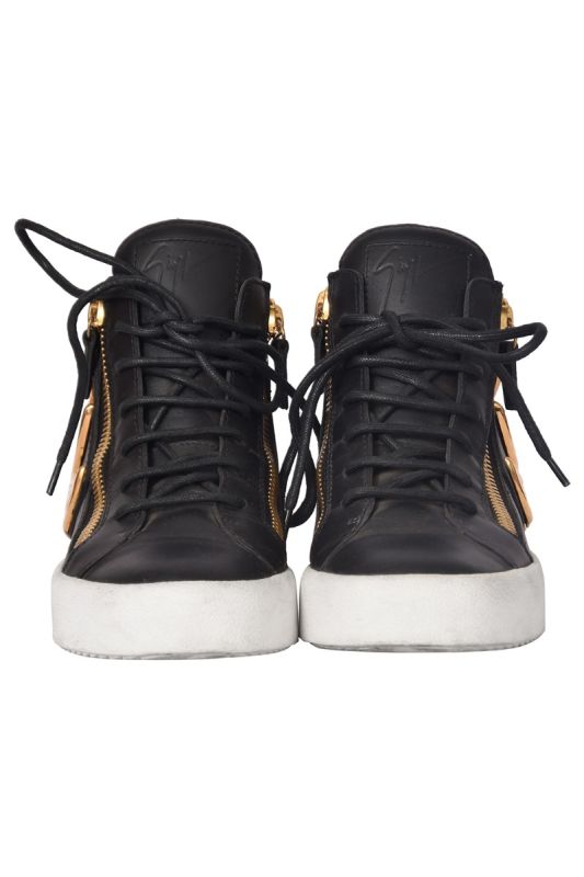 Guiseppe Zanotti Black Leather High TopSneakers