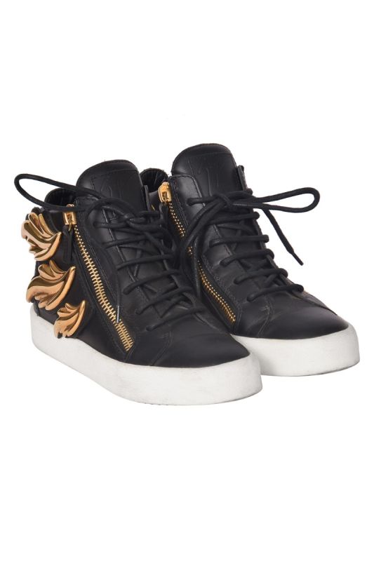 Guiseppe Zanotti Black Leather High TopSneakers