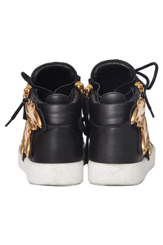 Guiseppe Zanotti Black Leather High TopSneakers