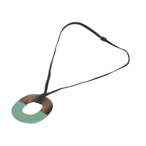 HERMES BUFFALO HORN PENDANT NECKLACE