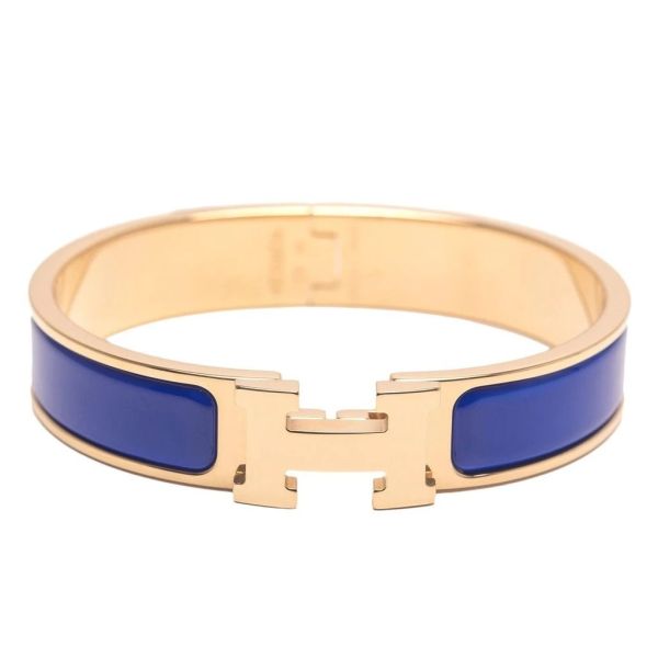 HERMES ROYAL BLUE CLIC CLAC H ENAMEL BRACELET