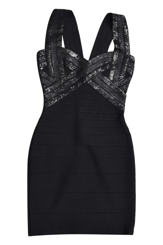 Herve Leger Sequin Embellished Dress