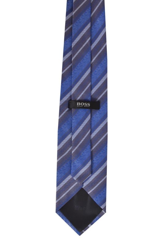 Hugo Boss Blue/Grey Striped Tie