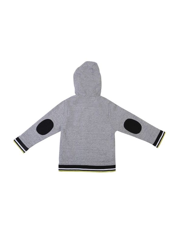 HUGO BOSS GREY AND BLACK STRIPES HOODIE