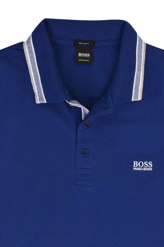 HUGO BOSS PIQUE POLO WITH STRIPED COLLAR AND CUFFS T-SHIRT