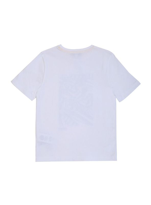 HUGO BOSS WHITE ABSTRACT PRINT LOGO T SHIRT