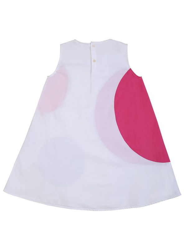 IL GUFO WHITE POLKA DOTS A LINE DRESS