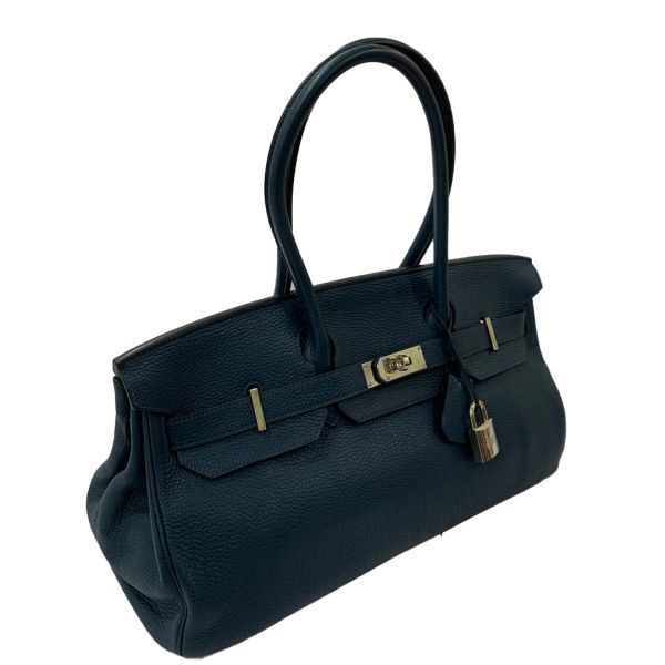 Hermes JPG Birkin 42 Blue Sapphire Clemence Taurillon Bag