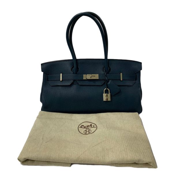Hermes JPG Birkin 42 Blue Sapphire Clemence Taurillon Bag