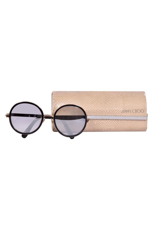 Jimmy Choo andi black acetate round framed sunglasses