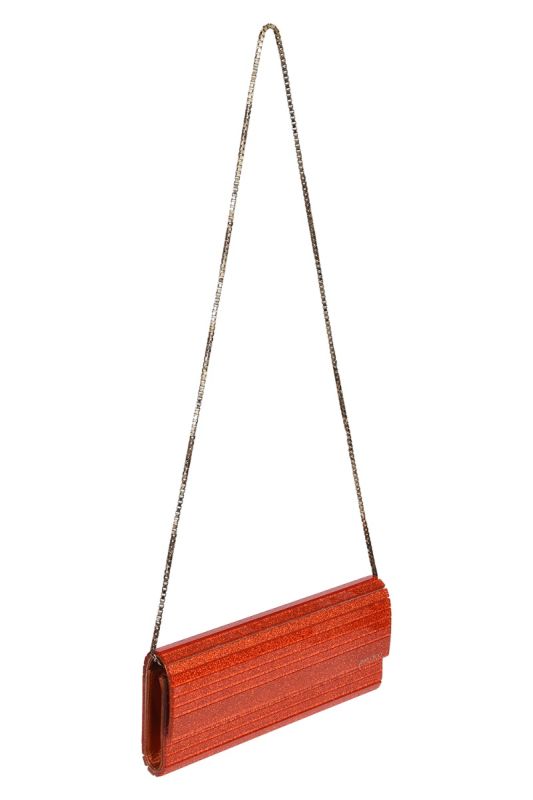 Jimmy Choo ballet Red Coarse Glitter Acrylic Clutch Sling bag