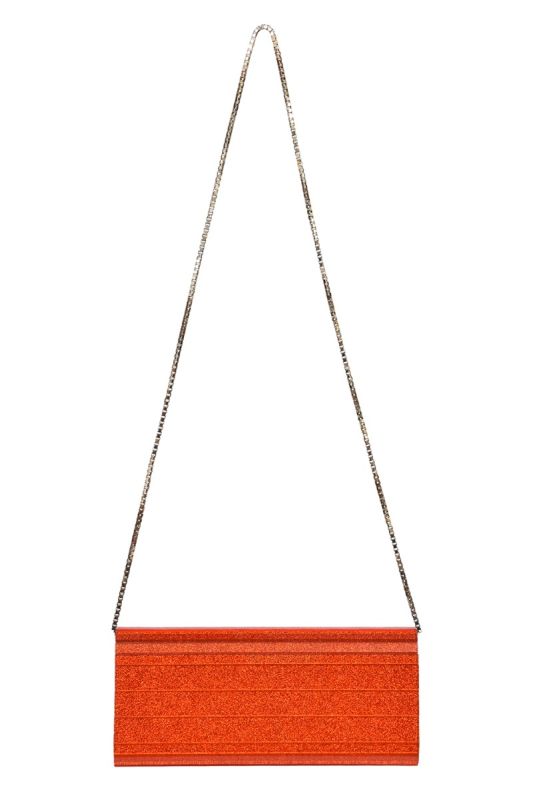Jimmy Choo ballet Red Coarse Glitter Acrylic Clutch Sling bag