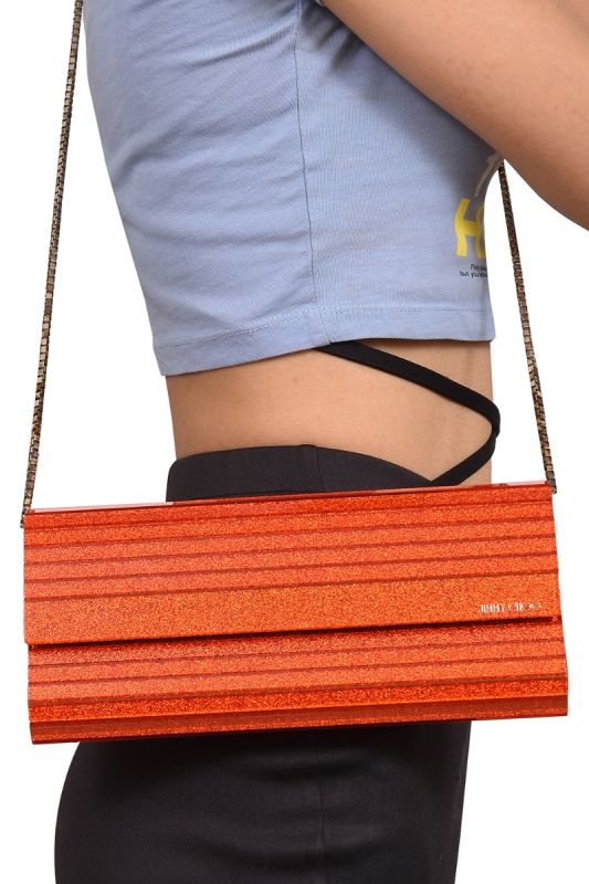 Jimmy Choo ballet Red Coarse Glitter Acrylic Clutch Sling bag