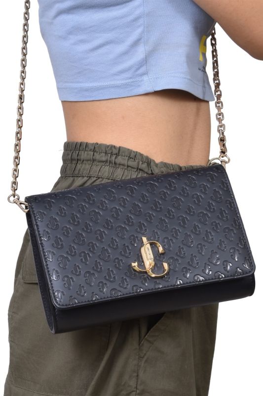Jimmy Choo Black Palace JC Embossed Sling Bag
