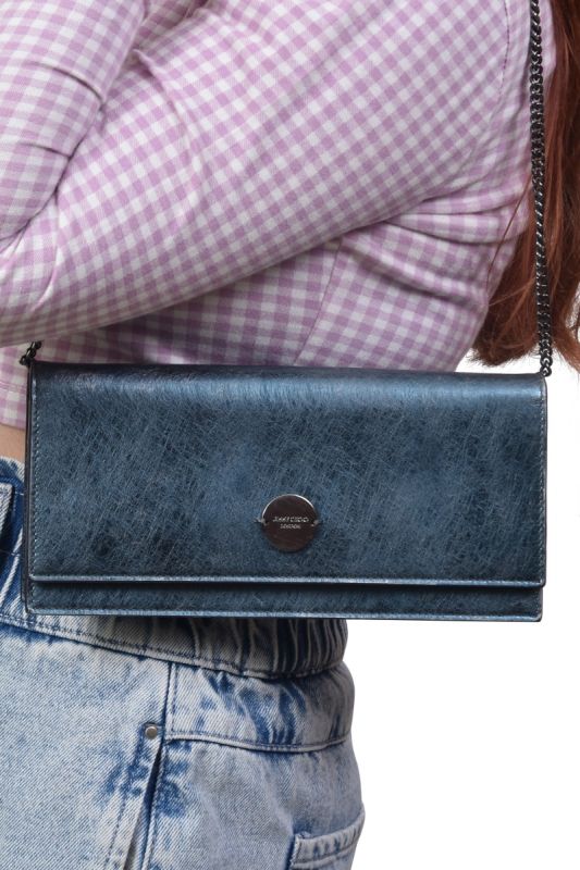 Jimmy Choo Blue Glitter Sling Shoulder Bag