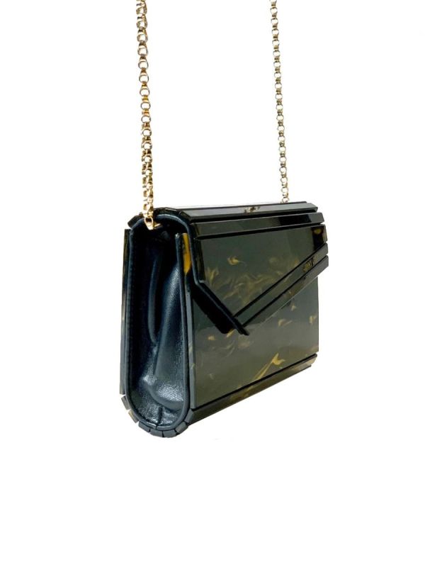 JIMMY CHOO BRWON AND GOLDEN CANDY CHAIN CLUTCH