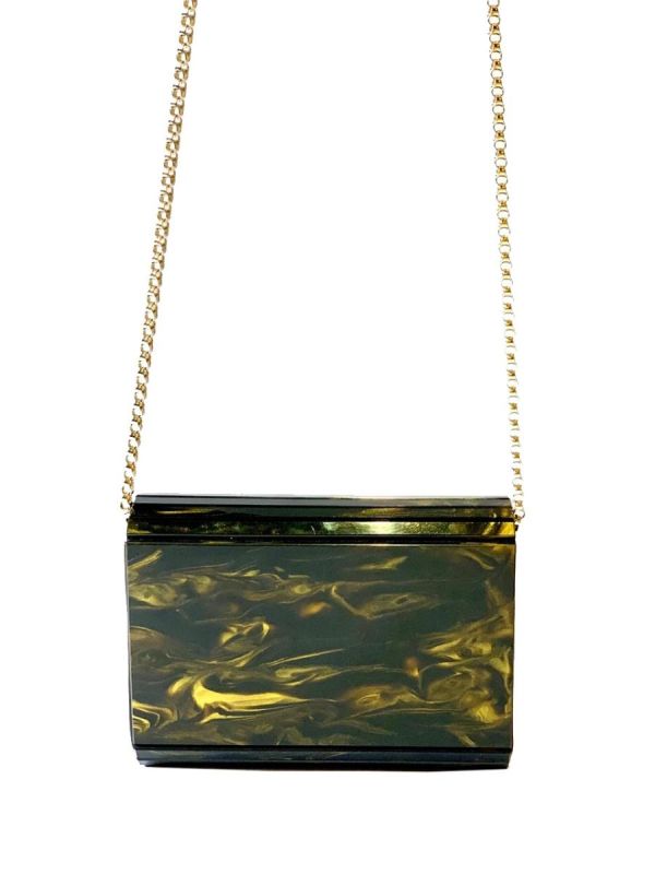 JIMMY CHOO BRWON AND GOLDEN CANDY CHAIN CLUTCH