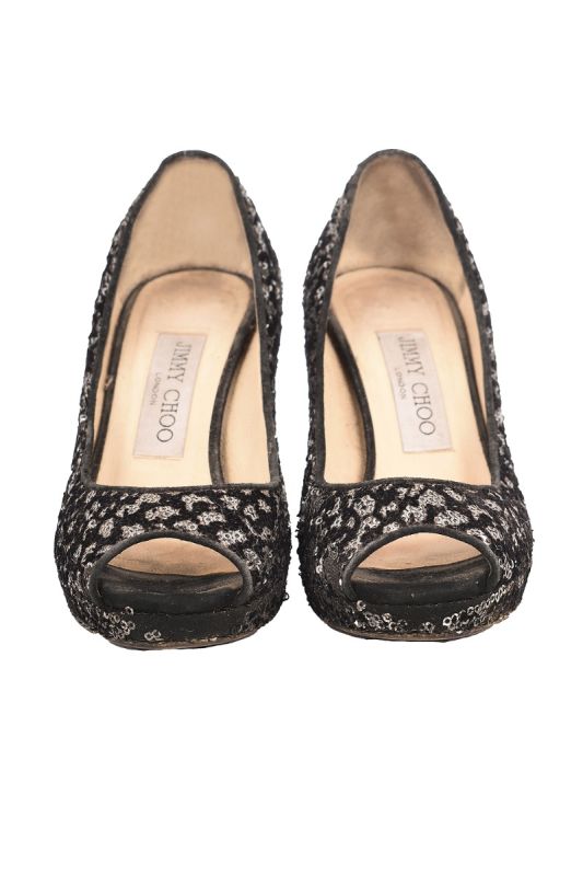 JIMMY CHOO COARSE DORSEY HEELS