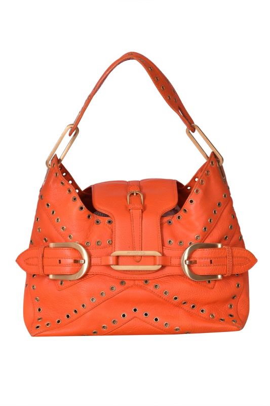 Jimmy Choo Eyelet Tulita Orange Handbag