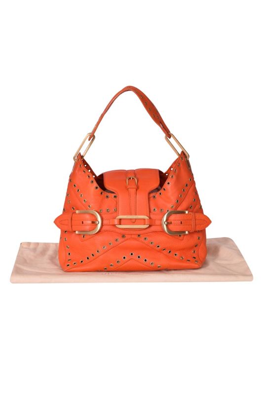 Jimmy Choo Eyelet Tulita Orange Handbag