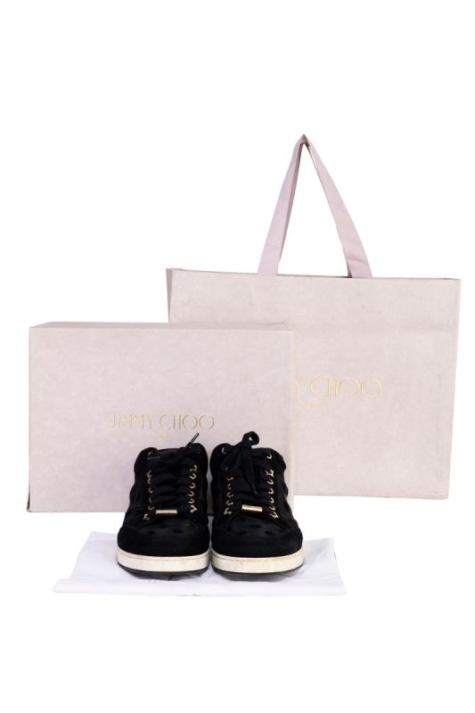 JIMMY CHOO GLITTER SUEDE MIAMI SNEAKERS